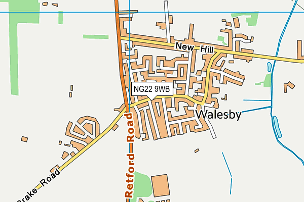 NG22 9WB map - OS VectorMap District (Ordnance Survey)