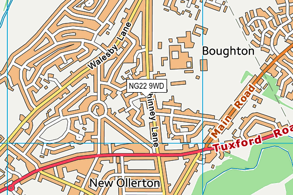 NG22 9WD map - OS VectorMap District (Ordnance Survey)