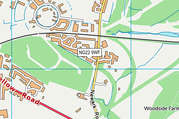 NG22 9WF map - OS VectorMap District (Ordnance Survey)
