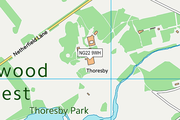 Thoresby Hall Hotel Leisure Spa map (NG22 9WH) - OS VectorMap District (Ordnance Survey)