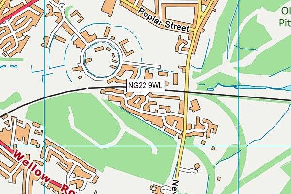 NG22 9WL map - OS VectorMap District (Ordnance Survey)