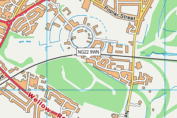 NG22 9WN map - OS VectorMap District (Ordnance Survey)