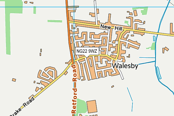 NG22 9WZ map - OS VectorMap District (Ordnance Survey)