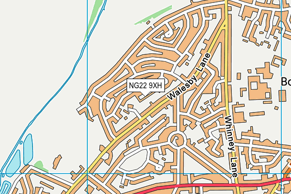 NG22 9XH map - OS VectorMap District (Ordnance Survey)