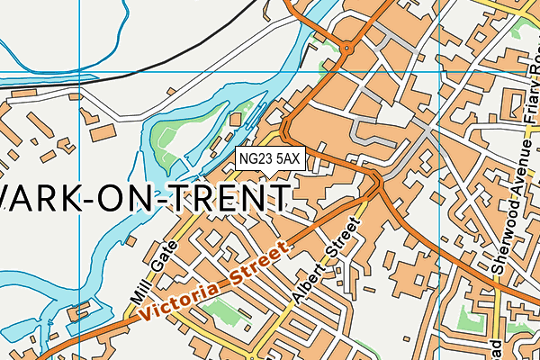 NG23 5AX map - OS VectorMap District (Ordnance Survey)