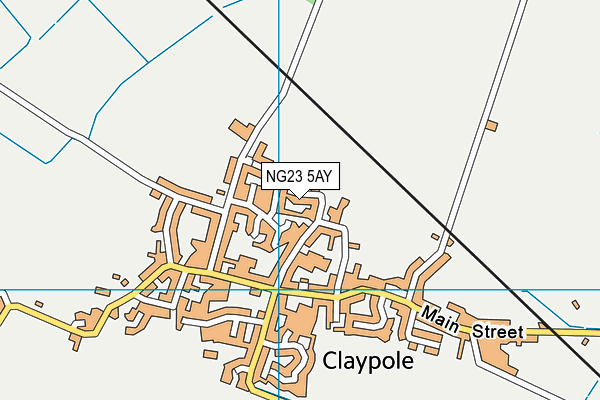 NG23 5AY map - OS VectorMap District (Ordnance Survey)