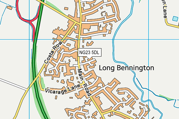 NG23 5DL map - OS VectorMap District (Ordnance Survey)