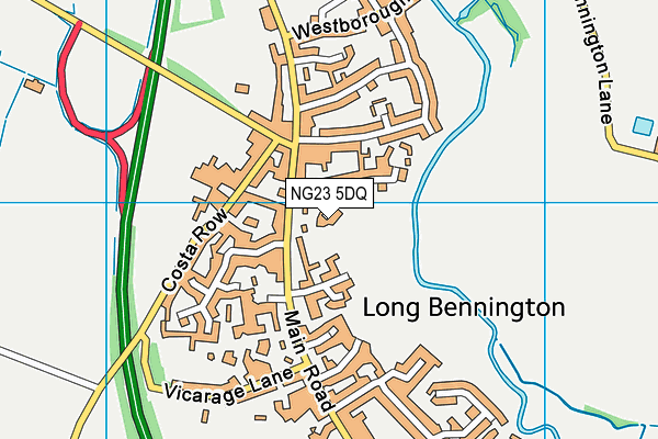 NG23 5DQ map - OS VectorMap District (Ordnance Survey)
