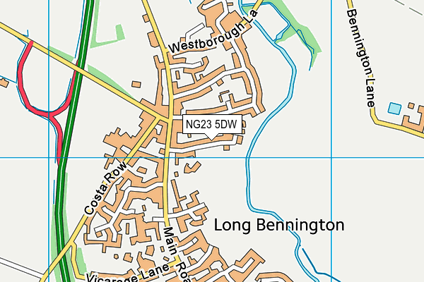 NG23 5DW map - OS VectorMap District (Ordnance Survey)