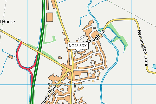 NG23 5DX map - OS VectorMap District (Ordnance Survey)