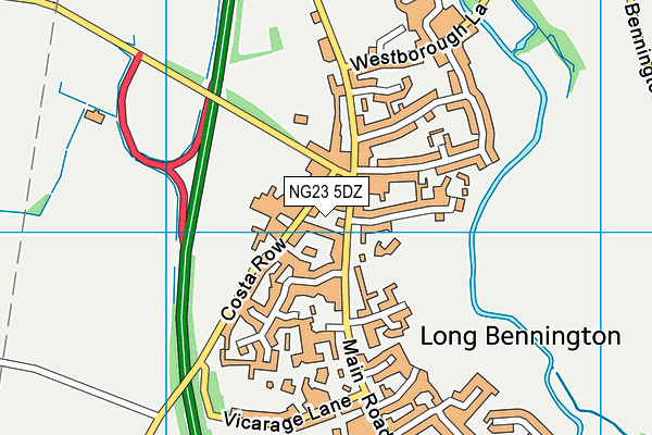 NG23 5DZ map - OS VectorMap District (Ordnance Survey)