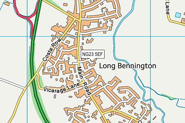 NG23 5EF map - OS VectorMap District (Ordnance Survey)