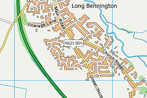 Long Bennington Church of England Academy map (NG23 5EH) - OS VectorMap District (Ordnance Survey)