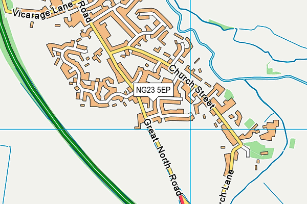 NG23 5EP map - OS VectorMap District (Ordnance Survey)