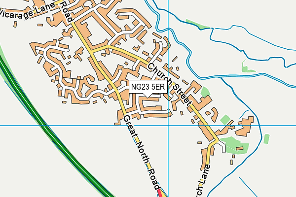 NG23 5ER map - OS VectorMap District (Ordnance Survey)