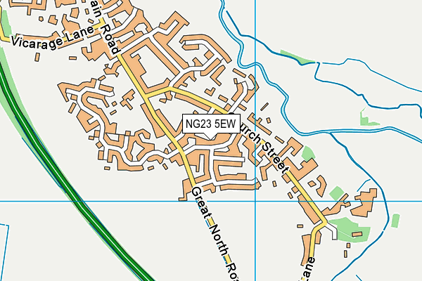 NG23 5EW map - OS VectorMap District (Ordnance Survey)