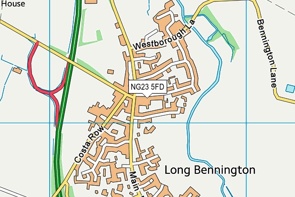 NG23 5FD map - OS VectorMap District (Ordnance Survey)