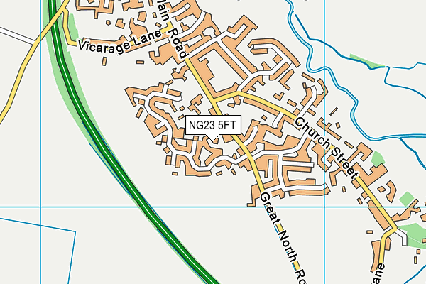 NG23 5FT map - OS VectorMap District (Ordnance Survey)