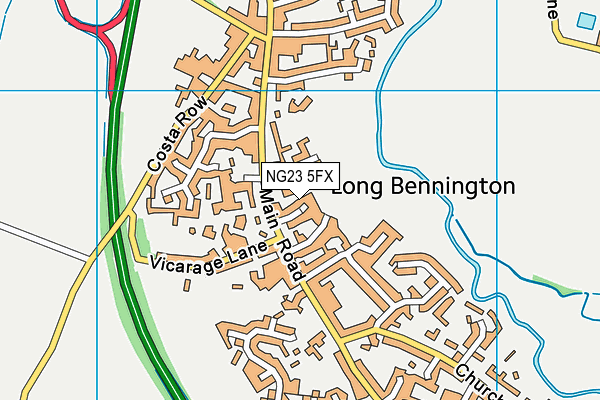 NG23 5FX map - OS VectorMap District (Ordnance Survey)