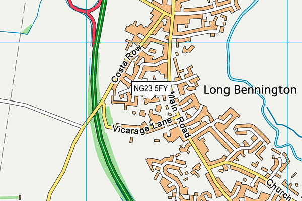 NG23 5FY map - OS VectorMap District (Ordnance Survey)