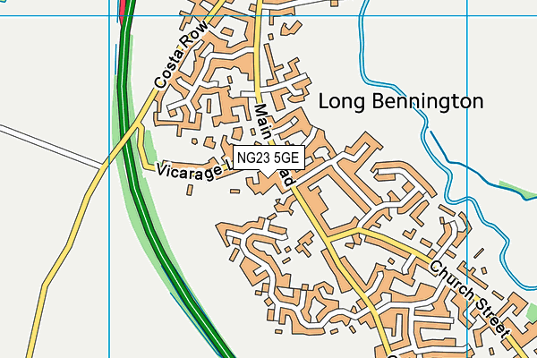 NG23 5GE map - OS VectorMap District (Ordnance Survey)