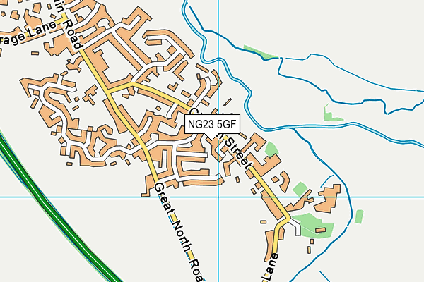 NG23 5GF map - OS VectorMap District (Ordnance Survey)