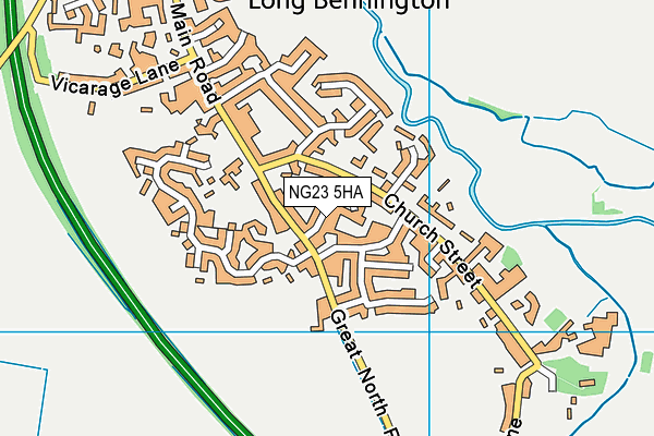 NG23 5HA map - OS VectorMap District (Ordnance Survey)