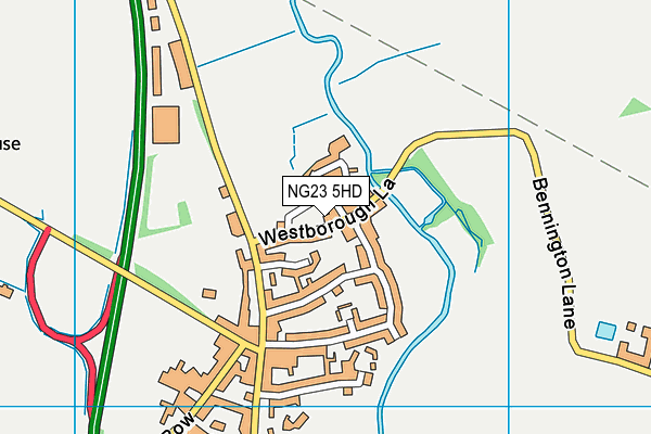 Long Bennington Qe2 Playing Fields map (NG23 5HD) - OS VectorMap District (Ordnance Survey)