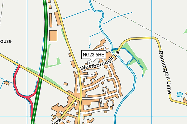 NG23 5HE map - OS VectorMap District (Ordnance Survey)