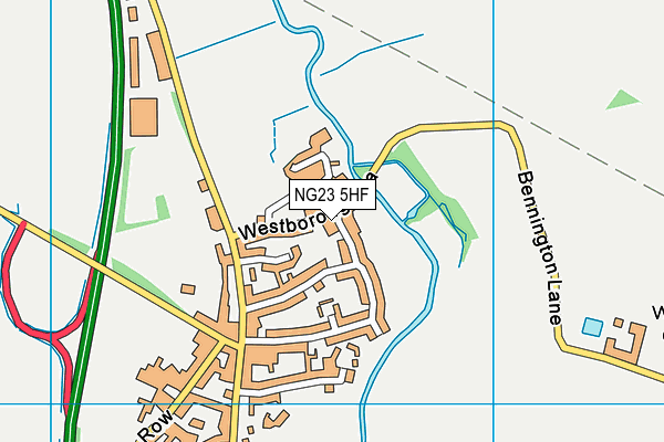 NG23 5HF map - OS VectorMap District (Ordnance Survey)