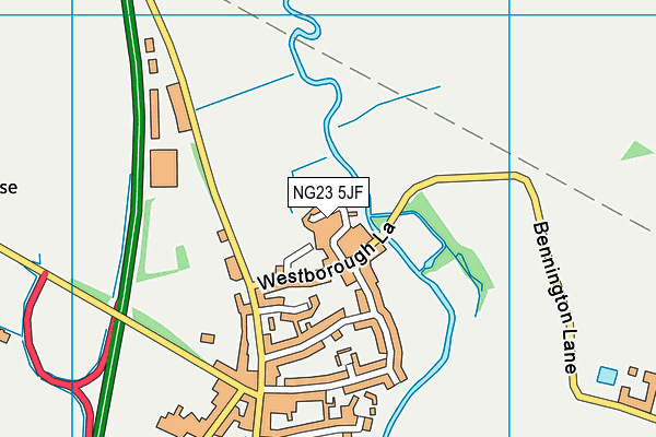 NG23 5JF map - OS VectorMap District (Ordnance Survey)