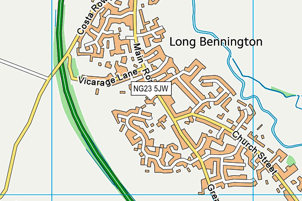 NG23 5JW map - OS VectorMap District (Ordnance Survey)