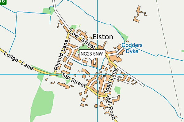 NG23 5NW map - OS VectorMap District (Ordnance Survey)