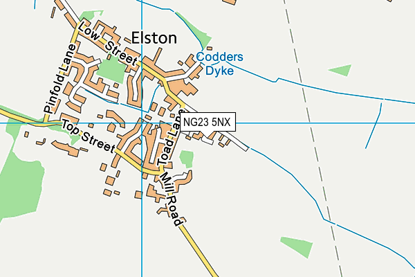 NG23 5NX map - OS VectorMap District (Ordnance Survey)