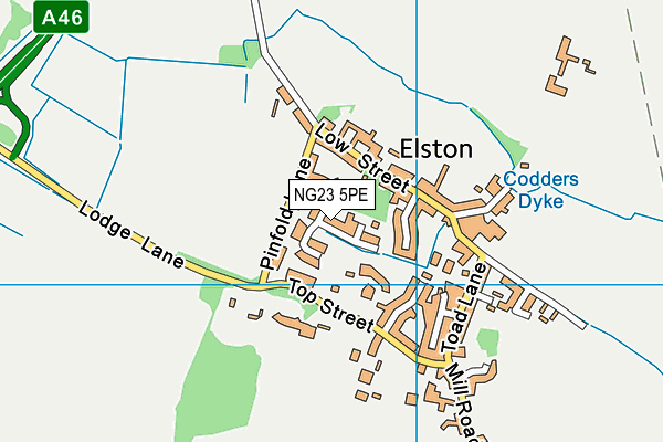 NG23 5PE map - OS VectorMap District (Ordnance Survey)