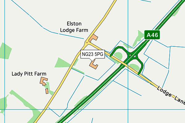 NG23 5PG map - OS VectorMap District (Ordnance Survey)