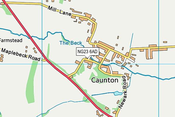 Caunton Cricket Club map (NG23 6AD) - OS VectorMap District (Ordnance Survey)