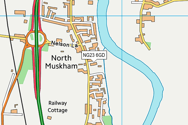 NG23 6GD map - OS VectorMap District (Ordnance Survey)