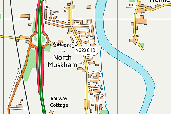 Muskham Primary School map (NG23 6HD) - OS VectorMap District (Ordnance Survey)
