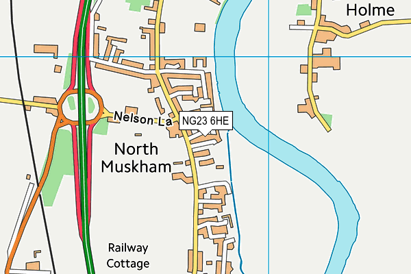 NG23 6HE map - OS VectorMap District (Ordnance Survey)