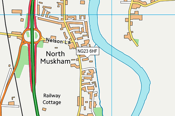 NG23 6HF map - OS VectorMap District (Ordnance Survey)