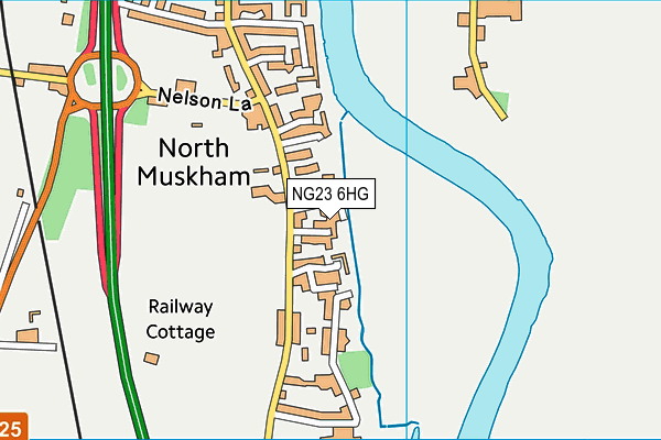 NG23 6HG map - OS VectorMap District (Ordnance Survey)