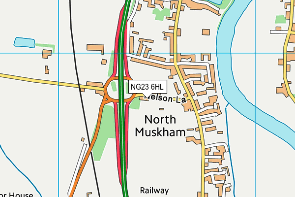North Muskham Village Hall And Playing Field map (NG23 6HL) - OS VectorMap District (Ordnance Survey)