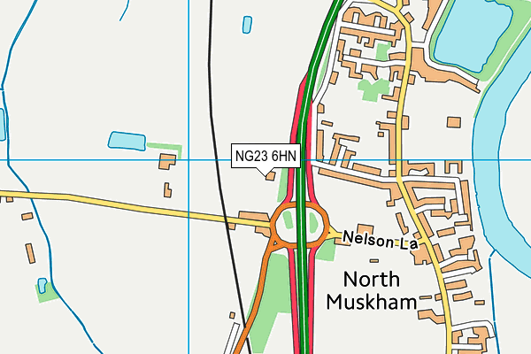 NG23 6HN map - OS VectorMap District (Ordnance Survey)