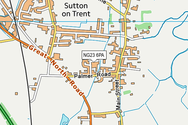 NG23 6PA map - OS VectorMap District (Ordnance Survey)