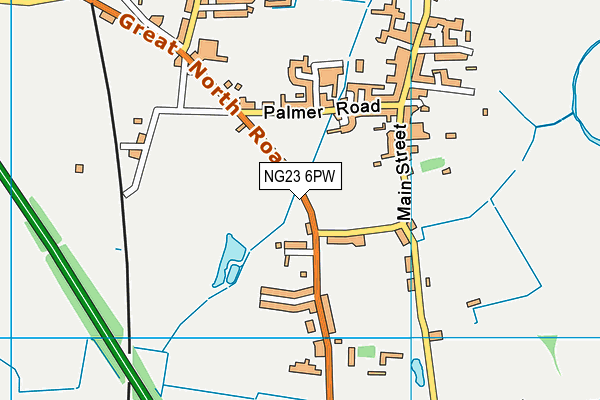 NG23 6PW map - OS VectorMap District (Ordnance Survey)