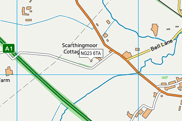 NG23 6TA map - OS VectorMap District (Ordnance Survey)