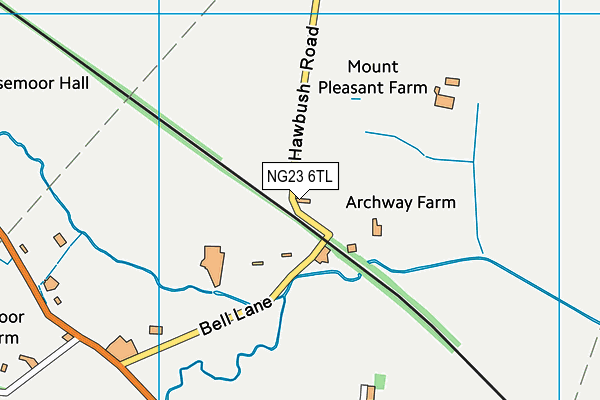 NG23 6TL map - OS VectorMap District (Ordnance Survey)