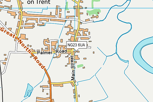 NG23 6UA map - OS VectorMap District (Ordnance Survey)