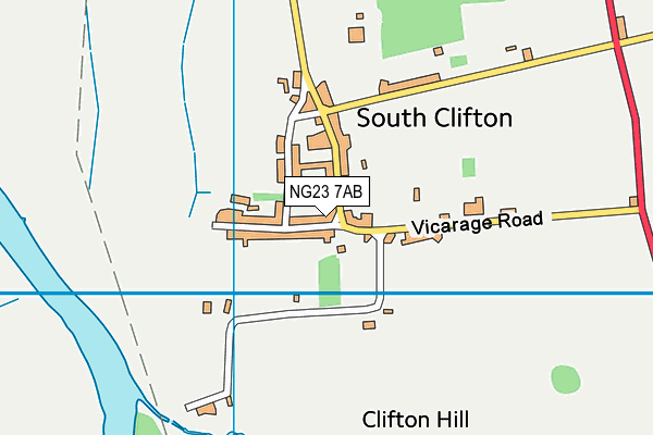 NG23 7AB map - OS VectorMap District (Ordnance Survey)